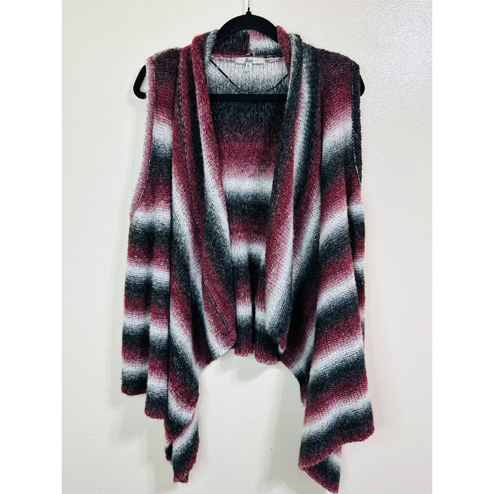 Bass Women's Wool Blend Asymmetrical Hem Open Sweater Vest, Size XL
